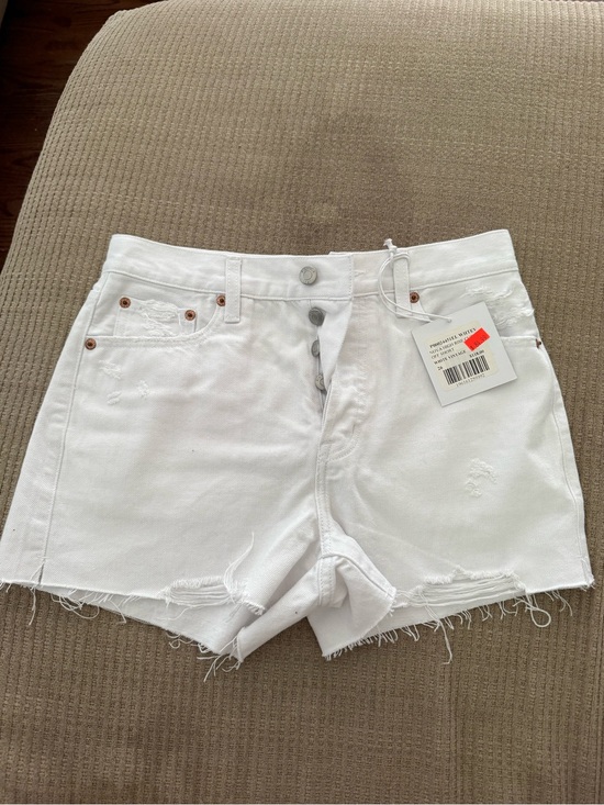 pistola Pants - pistola White Distressed High-Rise Denim Shorts